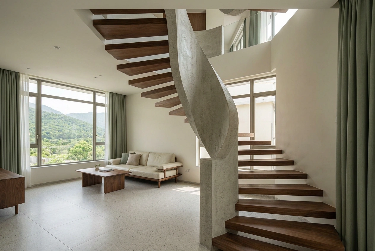 Regina Kwok on site taping out works during a Hong Kong village house renovation